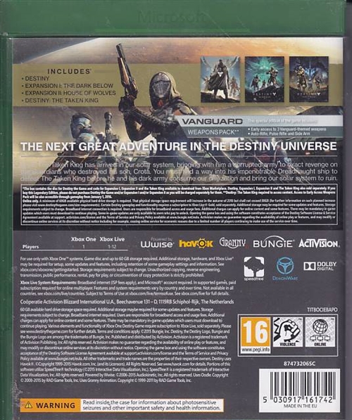 Destiny The Taken King Legendary Edition - XBOX One (B Grade) (Genbrug)